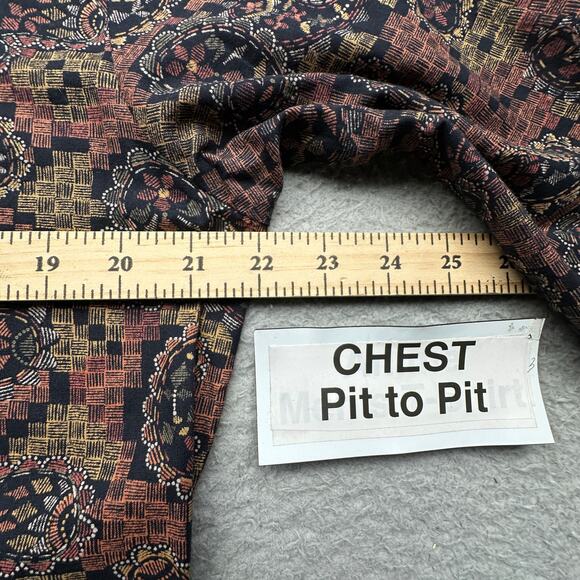 Vintage 70s Strung Out Psychedelic Button Long Sleeve The Fitted Shirt Men Large - Picture 3 of 9